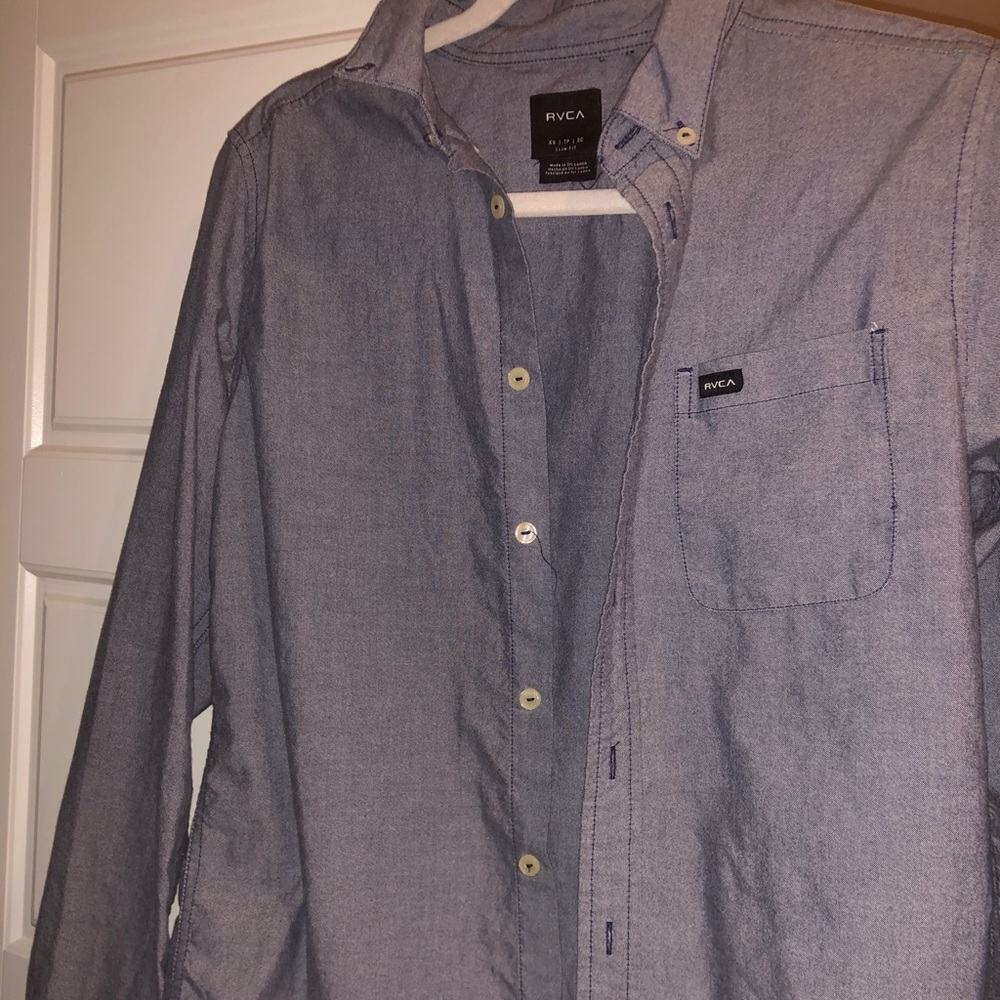 RVCA SLIM FIT BUTTON DOWN LOMG sleeve XS